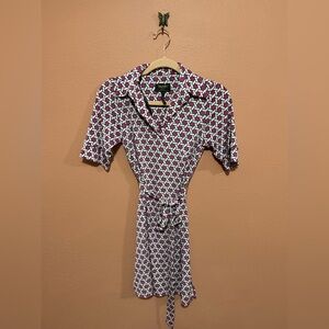 Laundry by Shelli Segal Collared Geometric Print Dress